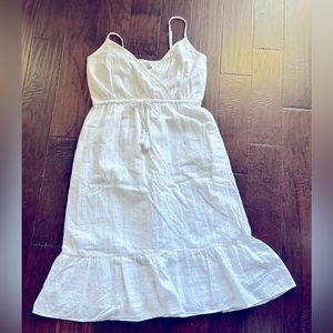 NWT white dress with metallic pinstripe